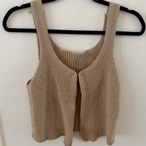 Women's Tan Knit Tank Top